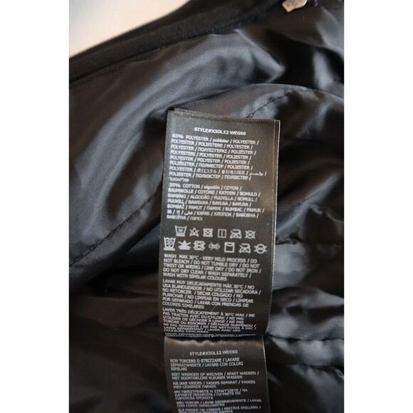 GUESS Men's Sz S Jet Black Faux-Leather Detachable-Hood Motorcycle Jacket - Picture 13 of 13